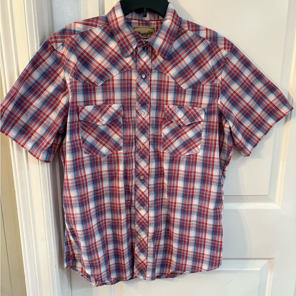 Wrangler Men's Red Plaid Shirt